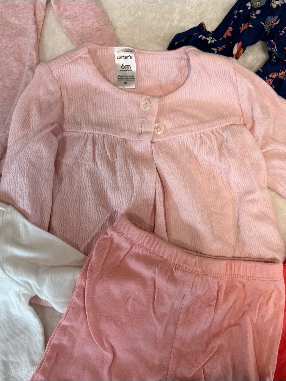 Carters 6 month baby girl bundle pants long sleeve cardigan